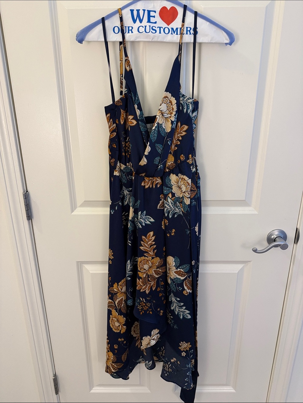 Hello Molly Navy Floral High-Low Wrap Dress